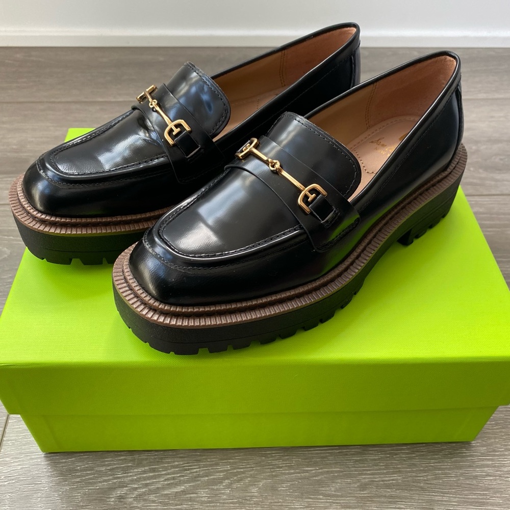 Black Sam Edelman Lug-sole Loafers, Size 5.5